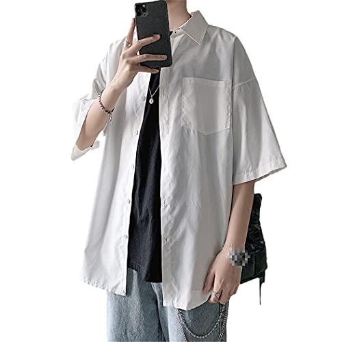 Chemise manches courtes blanche décontractée pour vos terrasses d'été