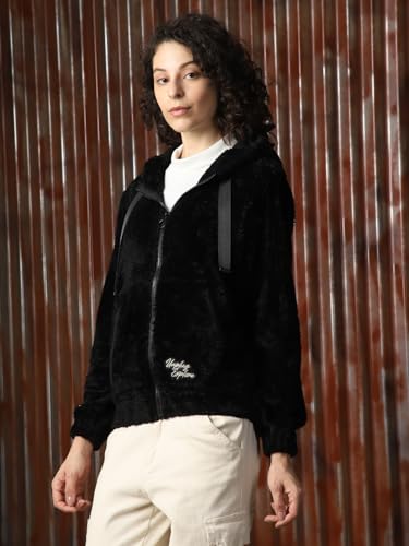 Image of High Star Women Solid Polyster Oversized Fit Long Sleeve Jackets