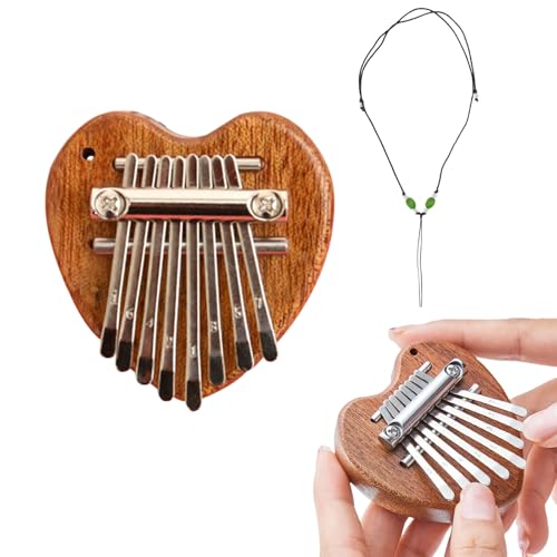 カリンバ 親指ピアノ 8キー 木製 ミニ 指ピアノ 可愛い 猫 楕円 クマ ハート 指打楽器 指オルゴール 初心者セット 楽器セット 子供 大人 初心者 ギフト