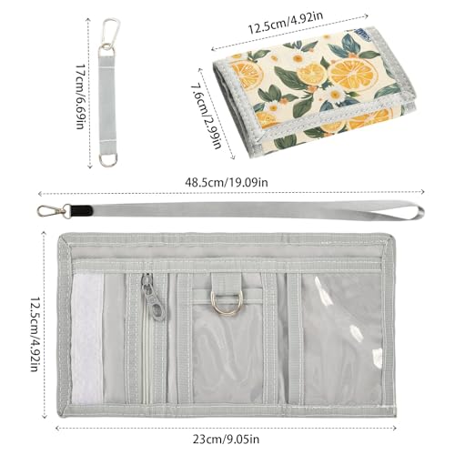 ALAZA Kids Wallets for Boys Girls Toddler Trifold Wallet Children Small Lemons Butterfly with Zipper Coin Pocket3