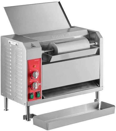 BT18AXL Commercial Vertical Contact Conveyor Bun Toaster, 120V 1600W, Silver, 25×22.5×27.6 Inches, With Extended Feed Tray and Butter Roller