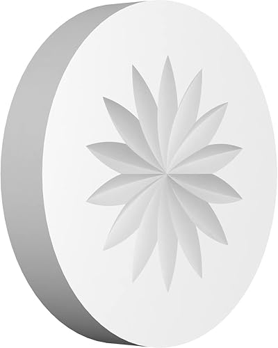Ekena Millwork ROSP060X060X100GRY09 Roseta de flores Grayson estándar con borde cuadrado, 6 pulgadas de ancho x 6 pulgadas de alto x 1 "P