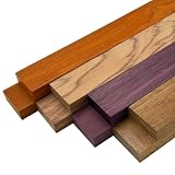 Barrington Hardwoods Imported Exotic Hardwood Variety Pack - Padauk, Red Zebrawood, Purpleheart, and Merbau (3/4' x 2' x 12' (8 Pieces))