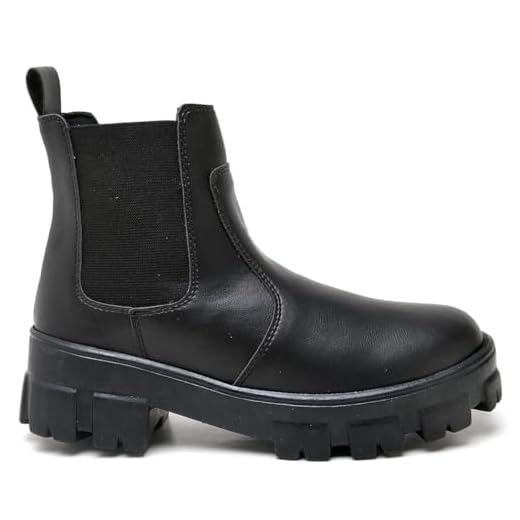 Coturno Feminino Tratorado Chelsea Adulto Salto Baixo Estiloso Couro Sem Cadarço (Preto, BR, Adulto, Numérico, 36)