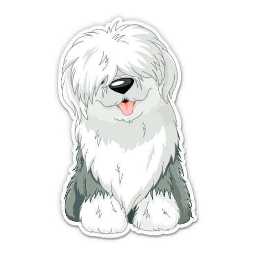 Old English Sheepdog - 3" Vinyl Sticker - for Car Laptop Water Bottle Phone - Waterproof Decal