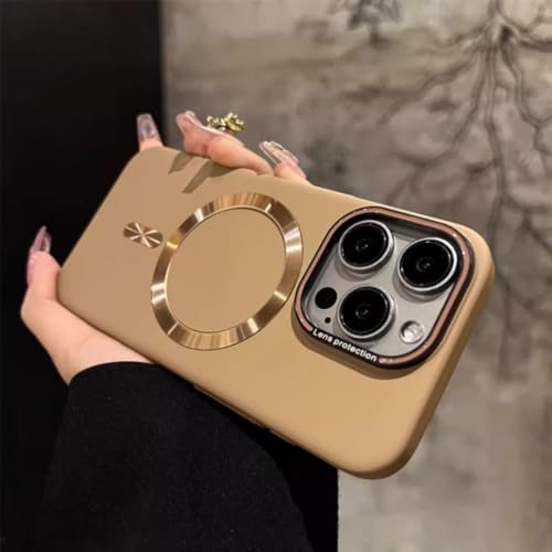 Coque iPhone 12 Pro Max magnétique Laser étui rigide PC mince et mat kaki