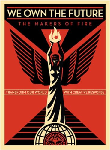 Shepard Fairey affiche pour masquer mur vide deco salon moderne 50x70
