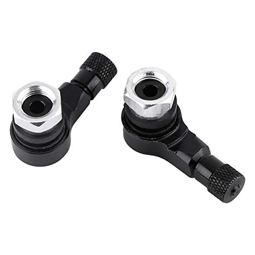 Tige de Valve de Pneu, 2 Pièces en Alliage D'aluminium de Type Roue de Moto, Bouchons de Valve à 90 Degrés sans Chambre à Air, Adaptateur de Couvercle de Tige avec Joint en Caoutchouc(le noir) Cover