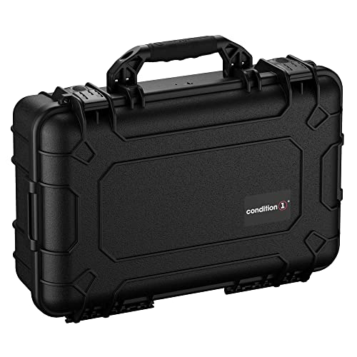 Condition 1 22" Large Waterproof Hard Travel Case With Foam, Portable Protective Storage Box For Camera, Electronics, Tools, Hunting, Military, Tactical, 288, 22" X 15" X 8", Black #TOP18