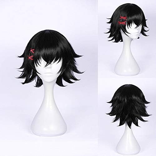 Tokyo Ghoul Juzo Suzuya Juuzou Black Short Heat Resistant Synthetic Hair Cosplay Halloween Party Carnival + Wig Cap + Hairpin
