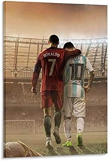 RTYHJ Cristiano Ronaldo And Messi Poster Decorative Painting Canvas Wall Art Living Room Posters Bedroom Painting 12x18inch(30x45cm)