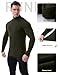 Runhit Men's Thermal Compression Shirts Long Sleeve Mock Turtleneck Undershirt Fleece Lined Football Baselayer Green