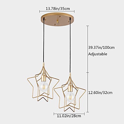 Suspension suspension à 2 lumières E27 en fer pour couloir