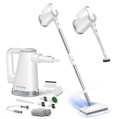 FEPPO Dampfreiniger mit abnehmbarem dampfreiniger handgerät,10-in-1 Multifunktionsgerät mit Aufsätzen & 2 Pads, leistungsstarker Dampfbesen für Böden, Parkett, Fliesen, Fugen, Fenster, Küche & Bad FEPPO Dampfreiniger mit abnehmbarem dampfreiniger handgerät,10-in-1 Multifunktionsgerät mit Aufsätzen & 2 Pads, leistungsstarker Dampfbesen für Böden, Parkett, Fliesen, Fugen, Fenster, Küche & Bad