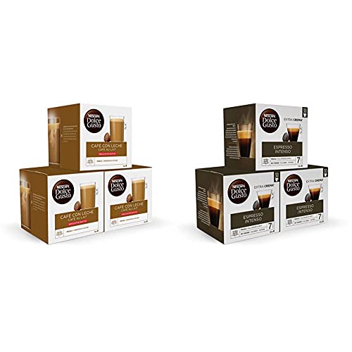 Nescafé DOLCE GUSTO CAFÉ CON LECHE DESCAFEINADO Pack de 6 x 16 cápsulas Total: 96 Cápsulas + Magnum ESPRESSO INTENSO…
