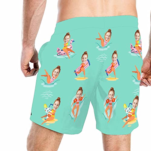 Personalized Face Mens Swim Trunks Tropical Print Swimming Shorts Bathing Suit Custom Picture Gift for Men4