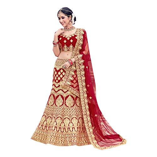 ETHNIC EMPORIUM Bridal Designer Indiano Sposa Bollywood Lehenga Choli Dupatta ghaghara Gonna Reale da Sposa Top Set con Christian Wedding Women Dress Abito da Festa Musulmano Indian Women 8529
