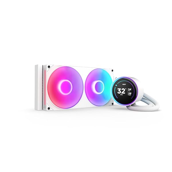 NZXT Kraken Elite 280 RGB 2024 - AIO CPU Liquid Cooler - 280mm Radiator - F280 RGB Core Fan - Customizable 2.72" IPS LCD - NZXT Turbine Pump - AMD AM5, AM4 - Intel LGA 1851/1700, 1200/115X - White
