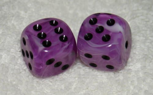Light Purple Marbled Dice Pair