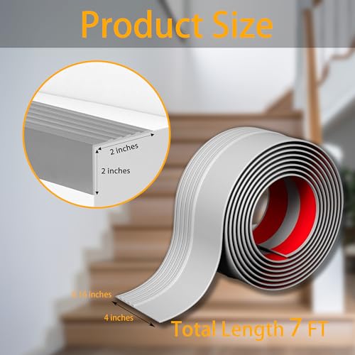 Protector de borde de escalera autoadhesivo y antideslizante de vinilo flexible 6