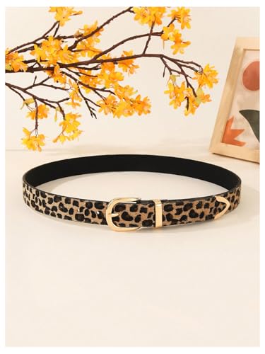 GORGLITTER Women's Leopard Belts Cheetah Western Cowgirl Country Faux Leather Belts Trendy4