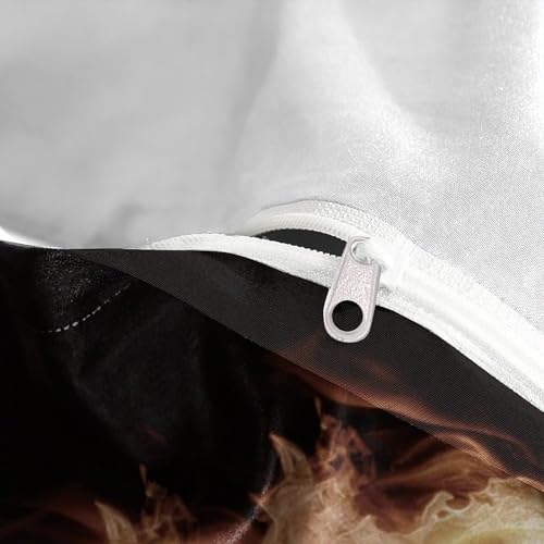 Housse de couette respirante motif flamme de roche en microfibre résistante pour lit double - 8