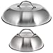 Bremermann Lot de 2 hottes à hamburger, cloche de cuisson, couvercle de barbecue, de cuisson en acier inoxydable, de 22,5 cm et 32 cm de diamètre