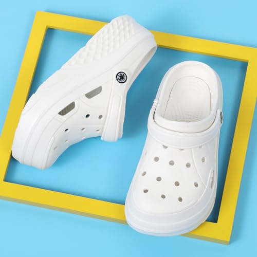 Image of FLIOZY Women's Gardener Platform Clogs Slippers Hight Heels Mules Clog Wedge Sandals Outdoor Beach Shoes