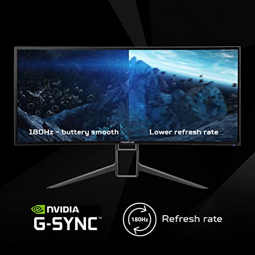 Image of acer Predator X34GS 1900R Ultrawide 21:9 Curved 34 Inch QHD 3440 x 1440 Gaming Monitor | NVIDIA G-SYNC | 180Hz Refresh Rate I DCI-P3 98% I HDR 400 | 2 x DP, 2 x HDMI, USB Type-C