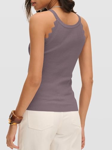 Image of ANRABESS Womens Summer Tank Tops Sleeveless Ribbed Camisole | Spaghetti Strap Cami Sweater, Soft Lightweight, Slim Knit, Casual Beach Vacation Travel Office Clothes, Spring Fall Layering