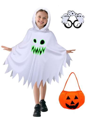 Costume fantôme effrayant taille m pour la récolte des bonbons de halloween en famille