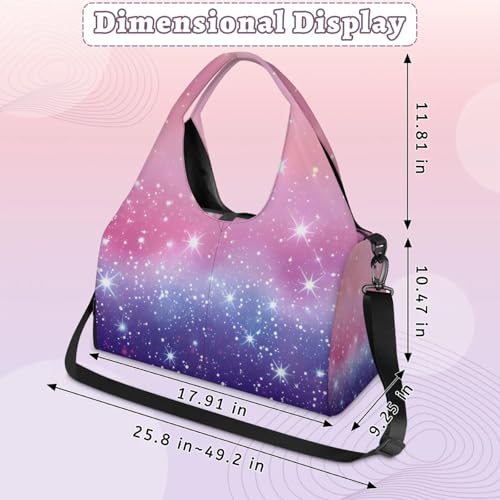 Yoga Tote Bag for Women Starry Beach Bag with Shoe Storage & Yoga Mat Strap Waterproof Weekender Duffle Bag for Travel Fitness Weekend Trips3