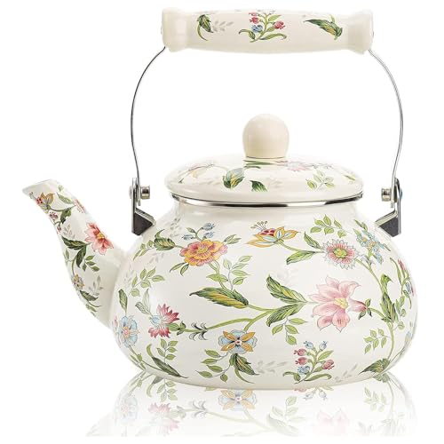 Bouilloire en porcelaine émaillée haut de gamme avec poignée rétro