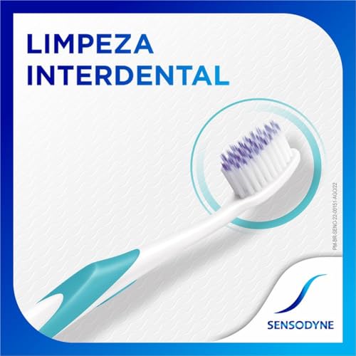Sensodyne Limpeza Profunda, Escova de Dente Extra Macia para Dentes Sensíveis, Limpeza Interdental