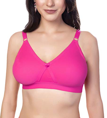 Image of SIMONI Cross Fit Polycotton Non-Wired Non-Padded Full Coverage Cups Bra, Comfortable Everyday T-Shirt Bra for Women and Girls