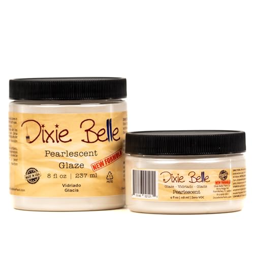 Dixie Belle Glaze | Pearlescent (4oz) | Water-Based Paint Glaze | Paint Finish for Stippling and Color Washing | DIY Home Décor Glaze