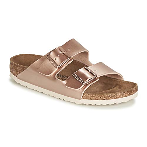 Birkenstock Arizona Birko-Flor, Sandalias De Punta Descubierta Para Mujer, Marrón Electric Metallic Copper Electric Metallic Copper , 35 Eu