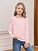 Haloumoning Girls Puff Long Sleeve T Shirts Casual Crewneck Loose Fit Tee Tops Kids Fall Clothes 5-14 Years Light Pink