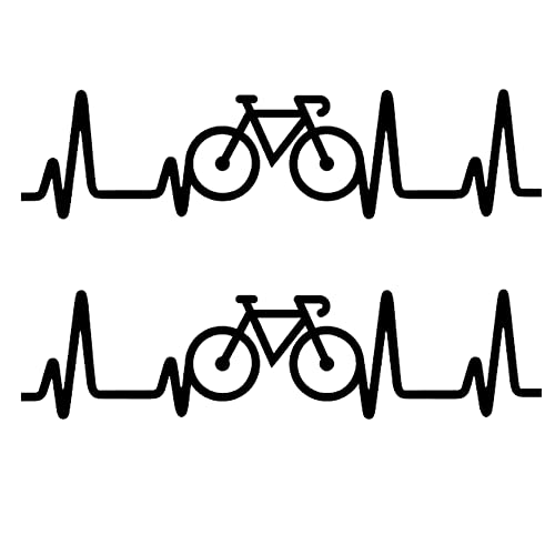 Vinilin   2 X Pegatina Vinilo CardioBici C. 12 X 3 cm Ciclista, Bicicleta, Coche, Moto, Casco etc. (Negro)