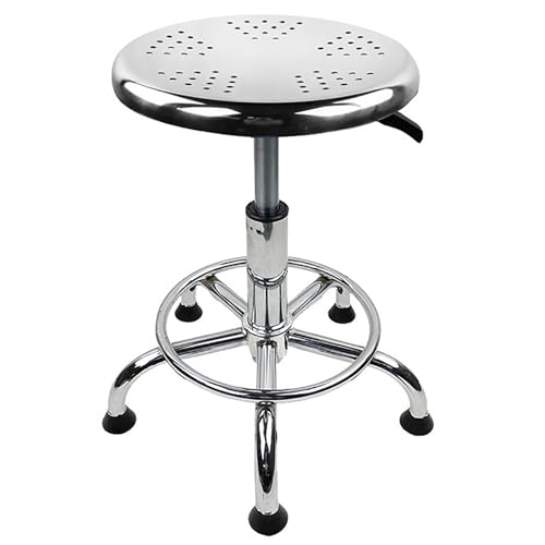 Tabouret roulant réglable hauteur inox solide et pivotant 360