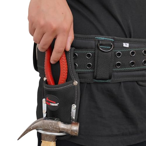 Image of MELOTOUGH Plier Holster Tool Holder and Heavy Duty Steel Loop Hammer Holder for Tool Belt Work Organizer Pocket Durable and Compact Tool Holder for Construction,Electrician
