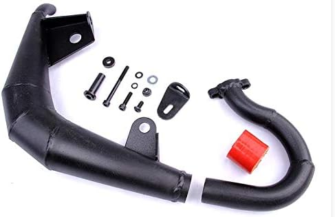 Hockus Accessories 1/5 Gas 5T 5ive-T LOSI Mini WRC Truck 4x4 Exhaust Tuned Pipe with Mufller fuctional for V Rovan LT KM X2 QL-5T DDT 4X4 Truck - (Color: Black)