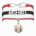 HCChanshi Baseball Bracelet Jewelry Baseball Gifts Baseball Jewelry Bracelet Gifts for Women, Men, Girls, Boys, Baseball Lovers, Baseball Team Baseball Themed Gifts (Red, White and Black)