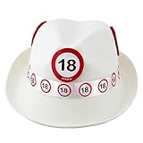 Folat 8714572623186 62318 Tribly Party Hut - Verkehrszeichen 18 Jahre, Unisex-Erwachsene, Weiß, Einheitsgröße