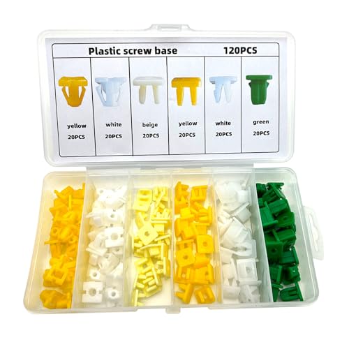 Titgoes 120 PCS Grommet Screw Nuts, License Panel Trim Nylon Nuts, Body Bumper Screw Insert Grommet, Universal Fastening Accessories for Most Cars, Trucks, SUVs (Multicolored)