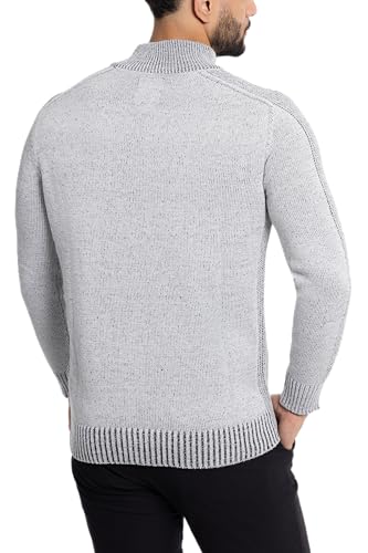 X RAY Mens Quarter Zip Pullover Sweater, Slim Fit Knit Long Sleeve Polo Quarter Zip Pullover Golf Sweatshirt for Men4