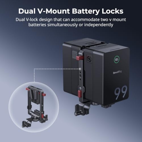 Image of SMALLRIG Rotatable V Mount Plate with Dual V-Locks and 15mm Dual Rod Clamp