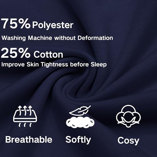 Image of Deyeek 5.5 Inch Mens Pajama Shorts Sleep Cotton Lounge PJ Lightweight Elastic Waist Drawstring Nightwear Bottom with Pockets