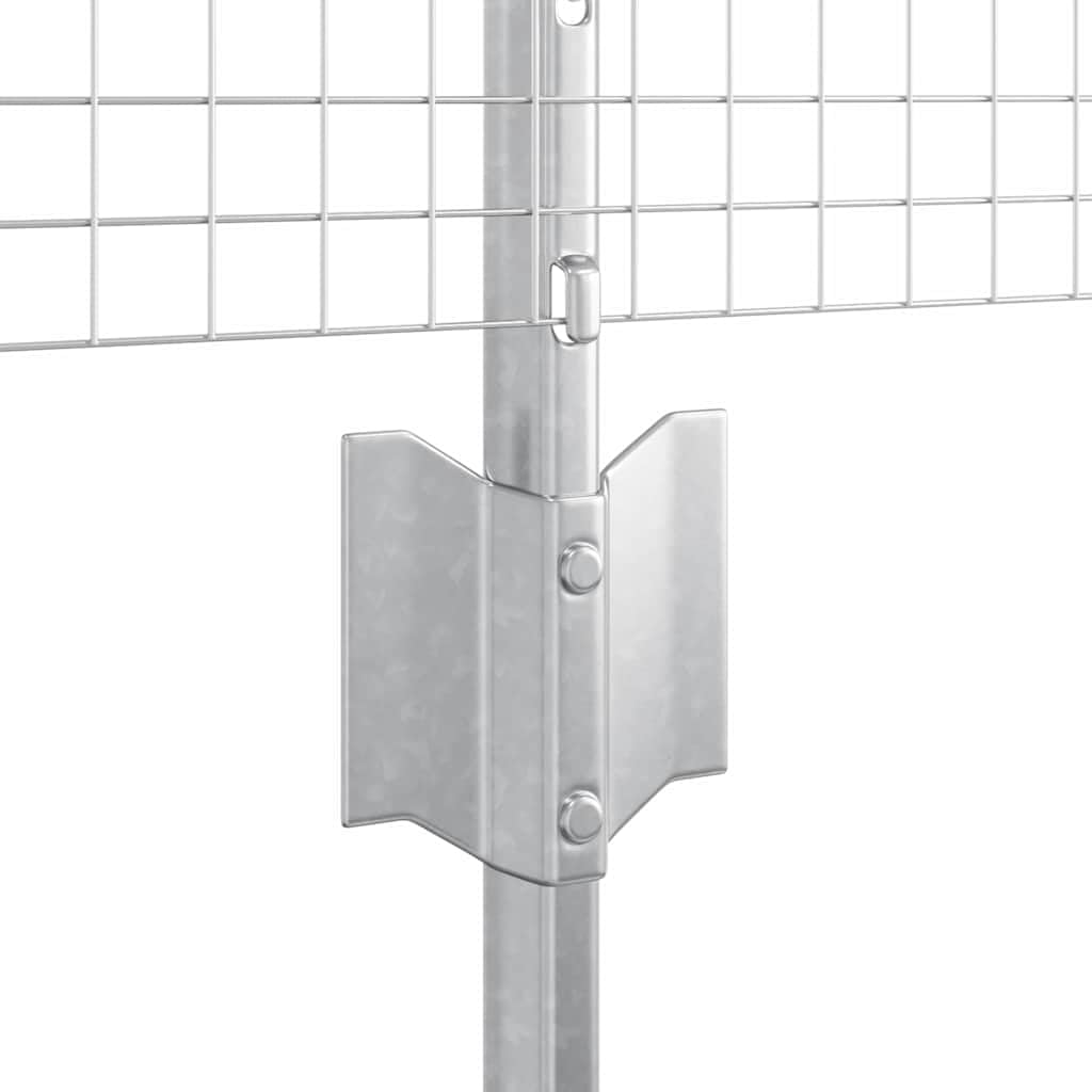Recinzione da giardino, 0,5 x 10 m, in acciaio argento, design moderno, con pali e fissaggio, materiale robusto per uso esterno per terrazze, balconi e bordi dello stagno
