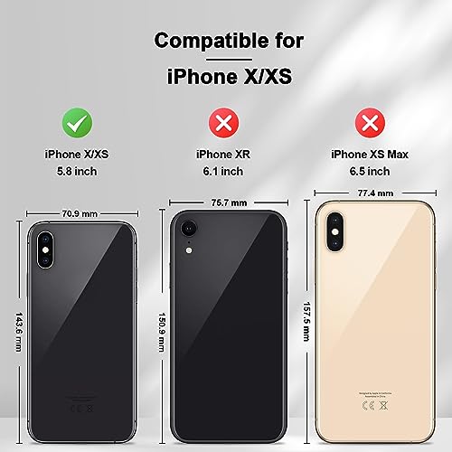 Image of Jasonyu Flip Wallet Case for iPhone X /XS,Black